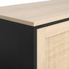 Modern TV Unit 120cm Cabinet Sideboard TV Stand Rattan Door Open Shelf Storage