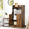 Industrial Storage Bookcase Wooden Diplay Cabinet Cupboard with Adjustable Shelf