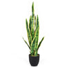 Realist Artificial Snake Plant Fake Sansevieria W/ Pot Faux Agave Plant 93CM