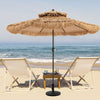 2.64M Thatched Tiki Umbrella 2 Tier Hawaiian Style Hula Patio Beach Parasol