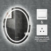 Large Oval Wall LED Bathroom Mirror Dimmable Vanity Mirror Backlit+Front-