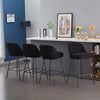 2x Bar Stools Velvet Breakfast Chairs Footrest Barstool with Spring Cushion