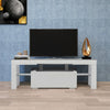 Modern TV Unit Stand Cabinet White Sideboard High Gloss Door Matt Body LED Wood