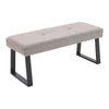 Long Seat Bench Dining Chairs Soft Linen Padded Golden Lounge Stool Steel Legs