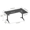 L-Shape Corner Gaming Desk Computer PC Workstation Writing Table with LED Lights