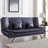 Black Faux Leather Sofa Bed Recliner Chair Sleeper Sofabed 3 Seater Couch Settee