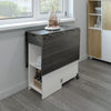 Wooden Mobile Drop Leaf Dining Table Folding Desk w/2 Wheels Storage Shelf Grey
