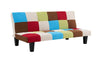 Patchwork Sofa Bed Click-Clack 3 Seater Rainbow Multi-Coloured Sofa Retro Style
