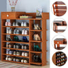 7 Tiers L123S Large Shoe Storage Cabinet Wooden Boot Stand Racks Storage Stand