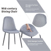 Set of 4x Grey Velvet Dining Chairs with Round Clear Tempered Glass Dining Table