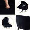 Set of 2 Bar Stools Velvet Modern Bar Chair Metal Legs Home Kitchen Black New