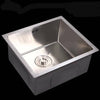 Stainless Steel Kitchen Sink Laundry Catering Topmount Square Single Bowl UK