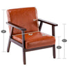 Retro Vintage Leather Armchair Sofa Accent Chair Cafe Seat Bench Bedroom