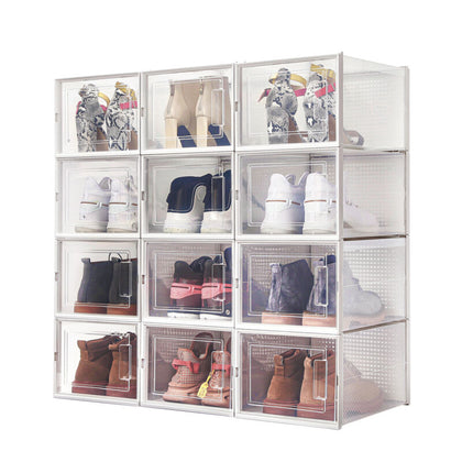 Mondeer 12 PCS Shoe Cabinet Stackable Shoe Box Organiser Size UK 11 Transparent