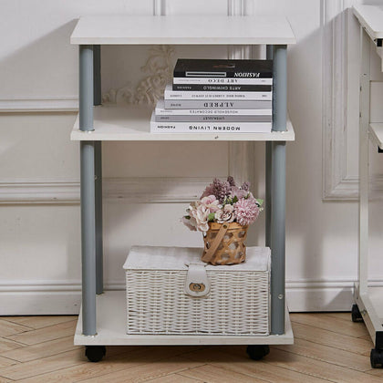 3 Tier Printer Stand File Books Storage Display Shelf Mobile Cabinet Office Cart