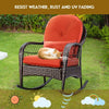 Outdoor Patio Rattan Chair Wicker Metal Rocking Armchair Garden Furniture Set