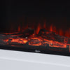 Free Standing Electric Led Fireplace White Surround Fire Log Flame Heater Living