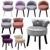 Soft Dressing Table Chair Vanity Makeup Stool Dining Seat Pouffe with Wood Legs