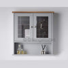 Bathroom Wall Cabinet Storage Cupboard with Mirror Wooden Shelves White Or Grey