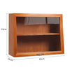Desktop Makeup Storage Display Cabinet 2 Tier Wooden Shelf Box with Clear Door