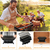 Portable Charcoal Grill Camping Picnic BBQ Grill with Double-sided Grilling Net