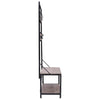 Large Metal Hat and Coat Stand Vintage Wooden Bench Clothes Shoe Rack With Shelf