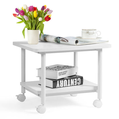 Mobile Under-Desk Printer Stand 2-Tier Printer Cart Office Home Coffee Table