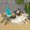 Folding Garden Adirondack Chair Ergonomic Outdoor Patio Sun Lounger W/Cup Holder