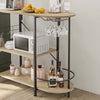 Retro Kitchen Bakers Rack w/ Storage Shelves and Cupboard Holder Microwave Stand