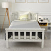 3FT White Bed Frame Kids Bed Single Size Storage Bed Solid Pine Wood Bed NS