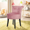 Soft Velvet Button Vanity Make Up Stool Widen Dressing Table Chair Backrest Seat