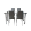 2/4/6pcs Faux Leather Dining Room Chair High Back Kitchen Seat with Chrome Legs