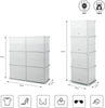12 Cube Plastic Shoe Storage Boxes Shelf Stand Bookcase Organizer Cabinet White