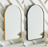 60/70cm Black/Gold Wall Mirror Alum Frame Home Bathroom Glass Mount Vanity Arch