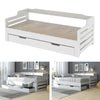 3FT Single 90-176 x190cm Daybed Cabin Bed Guest Sofa Bed Trundle Drawer NS