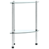 2/3 Tier Glass Shelf Unit Clear Modern Storage Display Side Table Furniture