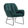 Upholstered Velvet Armchair Lounge Chair Accent Button Metal Legs Fireside Sofa
