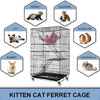 LEVEL Cat Cage Foldable Metal Pet Crate Playpen Spacious Kitten Ferret Cage