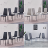 2/4/6pcs Faux Leather Velvet Fabric Dining Chairs Metal Legs Dining Room Kitchen