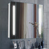 Bathroom Mirror Cabinet with Shaver Socket Illuminated LED Lights Demister Pad