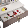 Dressing Table with Drawers, Mirror Stool Set Makeup Desk Vanity Table Bedroom