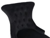 Set of 2 Black Velvet Dining Chairs Ring Knocker, Velvet Upholstered , Wing back