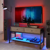 TV Stand Media Cabinet Console Table Entertainment Center w/ LED Shelves