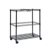 2 Tier Rolling Filing Cart Mobile File Trolley Filing Storage Rack Office Black