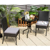 2-Piece Outdoor Dining Chair Set Garden Patio Wicker Chairs with Soft Cushions