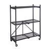 3 Tier Kitchen Folding Shelf Slidable Spice Rack Metal Storage Rack With Wheels