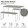 Industrial Wooden Dining Table Set 2 Bench Home Kitchen Furniture Patio Outdoor