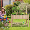 Wooden Raised Garden Bed w/ Trellis Outdoor Elevated Planter Box w/Storage Shelf