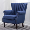 Velvet Linen Occasional Armchair Queen Anne Chair Lounge Oyster Wing Back Sofa