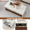 Wooden Coffee Table Rectangle Sofa Side Table Modern Cocktail Table W/ 2 Drawers